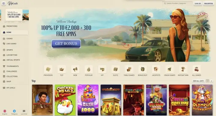 Vipluck – seriöses Casino ohne OASIS mit VIP-Struktur